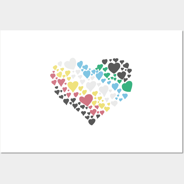 Disability pride flag heart Wall Art by Becky-Marie
